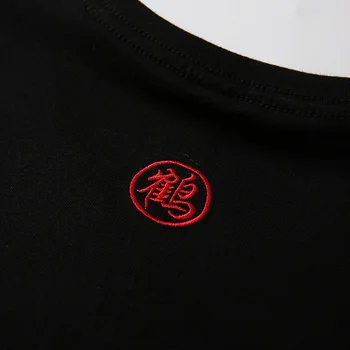 Kinų Stiliaus Minkštos Medvilnės Vyrų Krano Siuvinėjimo T-shirt O-Kaklo trumpomis Rankovėmis marškinėliai Vyrams, atsitiktinis marškinėliai Vasaros Tshirts Viršų