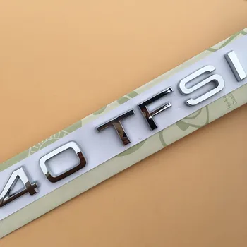 Chrome Silver Galiniai Kamieno Raidžių Ženklelis Emblema Automobilių lipdukas Audi A3 A4 A6 A7 A8 A4L A6L A8L Q3 Q5 Q7 TT 30 35 40 45 50 55 TFSI