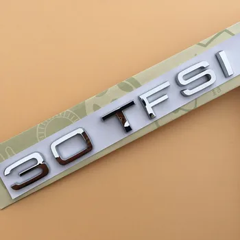 Chrome Silver Galiniai Kamieno Raidžių Ženklelis Emblema Automobilių lipdukas Audi A3 A4 A6 A7 A8 A4L A6L A8L Q3 Q5 Q7 TT 30 35 40 45 50 55 TFSI