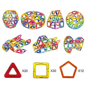 62PCS Magnetiniai Blokai Trikampis, Kvadratas Pentagono Dalys Žaislai 3D Blokai Švietimo Žaislai Vaikas Ankstyvo Mokymosi Smegenų Trainning
