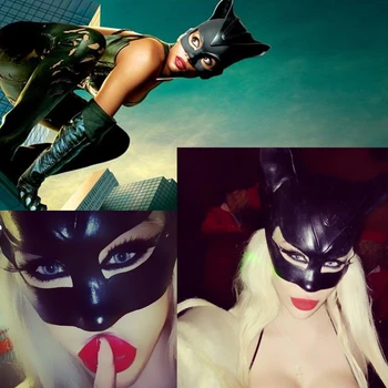 Latekso Catwoman Kaukės, Cosplay Kostiumai, moteris Helovinas Šalis suaugusiųjų Juoda Kauke