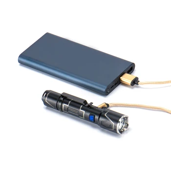 Led Mini Žibintuvėlis Keychain Žibintuvėlis USB Įkraunamas Žibintuvėlis Kišenėje Baltos Šviesos Super Mažas Žibintai su 14500 Baterija