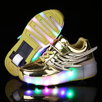 Batai Roller LED Batų Šviečiantys Sportbačiai Šviesos Batai su Led ir Ritininių Krepšelį Berniukai&Mergaites, Vaikai Feminino Tenso Šlepetės