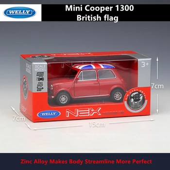 WELLY 1:36 Mini Cooper 1300 lydinio automobilio modelio mašinos Modeliavimo Kolekcijos žaislas pull-back transporto priemonės Dovanų kolekcija