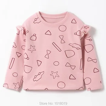 Rausvos spalvos, Medvilninius Medvilnės Megztinis 2020 M. Vaikų marškinėliai Tee Palaidinė Baby Girl Drabužiai Vaikams, Hoodies Kūdikių Mergaičių Viršūnes Palaidinukė 1-7Y