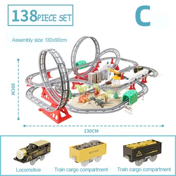 Elektros Greitojo Geležinkelio Harmonijos Bėgių kelio Traukinio Žaislų Vaikams Smagu Surinkimo Scenos Šviesą Garo Traukinio Bėgių Modelis Kelio Žaislai Dovana