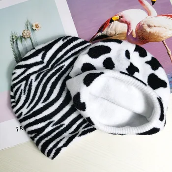 2020 Naujas Mados Karvė Zebras Spausdinti Skrybėlę Šiltos Megztos Žieminės Kepurės Moterims, Vyrams, Merginos Juodos Baltos Beanie Kepurė