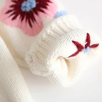Megztiniai Megztinis Kūdikių Rudens Žiemos Baby Girl Kailis Naujagimių Išsiuvinėti Megztiniai Striukė Baby Girl Megztinis Drabužiai Vaikas Cardigan