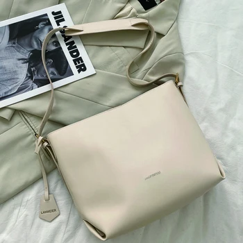 Didelės talpos minkštos odos rankinė, Nauja Mados spalvų atitikimo moterų paprastumo Grynos Spalvos Minkštas krepšys, Aukštos kokybės odinis krepšys