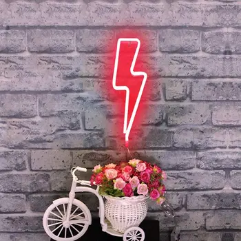 Neon Požymių Sienos Šviesos diodų (LED) Dekoratyvinė Įdomus Peny Raudona Mėlyna Geltona Žaibo Helovinas Baterija/USB Gimtadienio Dovana Šaliai, Baro Dekoras