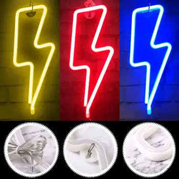 Neon Požymių Sienos Šviesos diodų (LED) Dekoratyvinė Įdomus Peny Raudona Mėlyna Geltona Žaibo Helovinas Baterija/USB Gimtadienio Dovana Šaliai, Baro Dekoras