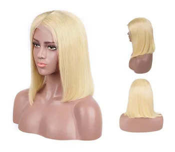 T Dalis 613 Blond Trumpas Bob Perukai 180 Tankis Remy Plaukų Brazilijos Tiesiai Nėriniai Priekiniai Perukas Ombre Nėrinių Žmogaus Plaukų Perukas Moterims