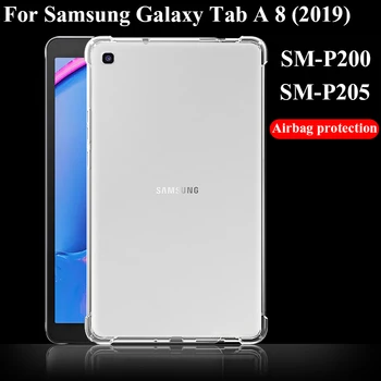 Tablet case for Samsung Galaxy Tab 8 2019 Pen Silikono soft shell TPU oro Pagalvė padengti Skaidri apsauga, krepšys SM-už p200/P205