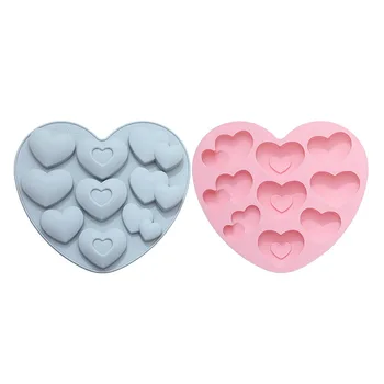 3 rūšių širdies formos šokoladiniai želė silikono formos 3D širdies formos desertas mousse cake pelėsių 