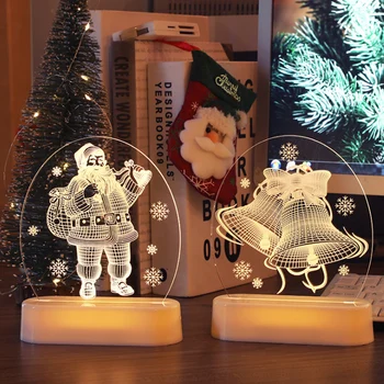 Kalėdų LED žibintai skaidrūs Santa Claus Akrilo Naktį Lempos Kalėdų dekoracijas namams Kalėdų 2020 dovana kalėdų navidad
