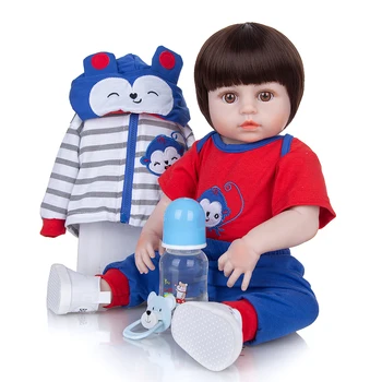 Naujas Atvykimo Reborn Baby Lėlės 49 cm Visas Silikono Tikroviška Modeliavimas Lėlės Muilti-spalvos Plaukų Berniukas Atgimsta Žaislas Bebe Kalėdų Dovana