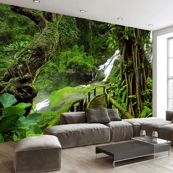 Custom Didelės Freskos girios Žalios Kraštovaizdžio Fone, Foto Tapetai, 3D Gyvenimo Kambario, Miegamasis Apdaila Sienų Tapyba