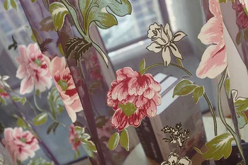 Naujas klasikinio tiulio Užuolaidos Žakardo Gėlių Užuolaidų svetainė, miegamasis, virtuvė, Romėnai vienspalviai voile Romos užuolaidų, gėlių cortina