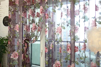 Naujas klasikinio tiulio Užuolaidos Žakardo Gėlių Užuolaidų svetainė, miegamasis, virtuvė, Romėnai vienspalviai voile Romos užuolaidų, gėlių cortina