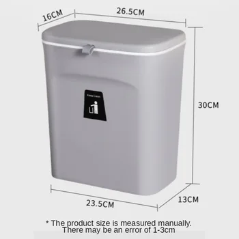 9L Virtuvės Šiukšlių dėžė Sieniniai Namų Kabinti Su Dangteliu Kūrybos Šiukšlių Vonios Tualeto Atliekų Saugojimo Bucketn