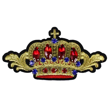 Crown Aplikacijos Kryžiaus Žiedlapis Lopai Ka Granulių Didelis Kardas Kryžiaus Ženklelis Kristalų Rhiones Drabužių Siuvimo Reikmenys TH2010