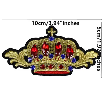 Crown Aplikacijos Kryžiaus Žiedlapis Lopai Ka Granulių Didelis Kardas Kryžiaus Ženklelis Kristalų Rhiones Drabužių Siuvimo Reikmenys TH2010