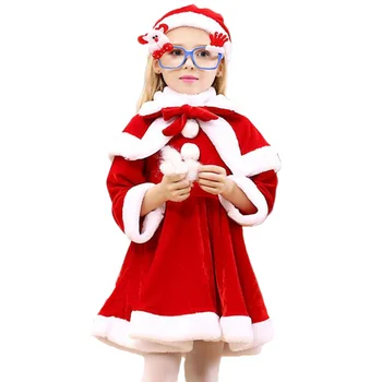 2 4 6 8 10 Metų Kalėdinių Kostiumų Berniukams, Mergaitėms Santa Claus Raudona Suknelė Su Apsiaustu Cosplay Vaikams, Vaikų Drabužiai Mergaitės Drabužiai