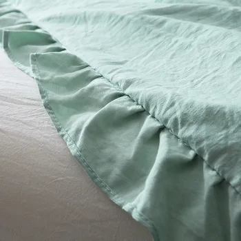 Vasaros Žalia Kratinys, Antklodės, Raukiniai antklode 1pc lova padengti Šviežumo lovos užvalkalai Plaunami medvilnės mesti antklodės Kietas patalynės vasaros
