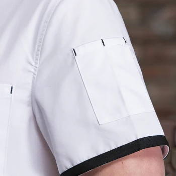 2019 vasaros atvykimo vyrų virtuvės restoranas virėjas darbo drabužiai virėja vienodas kelių spalvų marškinius dvigubo breasted, virėjo švarkas