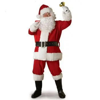 Kalėdų Santa Claus Cosplay Kostiumų Santa Claus Drabužius Išgalvotas Suknelė Kalėdų Vyrams, 5vnt/daug Kostiumas Kostiumas Suaugusiems karšto