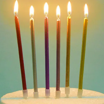 12PCS Ilgas Plonas Žvakė Tortas Pasirinkti Kūrybos Tortas, Žvakės Cupcake Topper už Ornamentu Festivalis