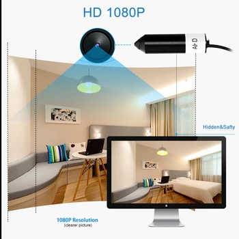 VAIZDO Kamera HD mini Kamera 1080P Namų Securety Kulka Analoginė vaizdo Kamera HAINAUT CVI 3.7 mm objektyvas CCTV DVR, Mini Kamera
