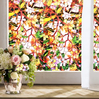 Naujausios spalvos magnolija modelis stiklas, dekoratyvinės plėvelės, lipnios Statinio privatumo apsaugos langą lipdukai Tamsintas Lipdukai