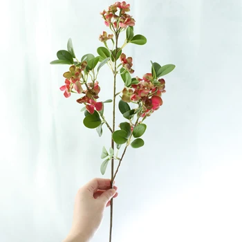 Dirbtinių Gėlių Hydrangea Filialas Aukštos kokybės Padirbtų Gėlės, Filmas Lapų Hydrangea Namų Vestuvių Dekoravimas Gėlėmis