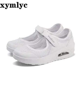 Vasaros sprogimo modeliai motina batai ultra light kvėpuojantis akių laisvalaikio bateliai neslidžiais seklių Pleišto burną apvalūs plokšti batai