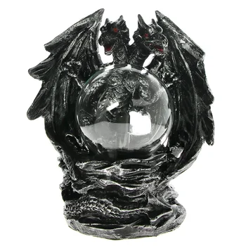 Gotikos Dragon Plazmos Kamuolys Statula Su Elektriniu Stiklo Siaubo Apšvietimo Namo Stalas Meno Dekoro Statulėlės Naujovė Lempos Šviesa