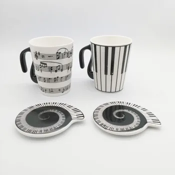 Muzikos Taurės Darbuotojai Pažymi, Fortepijono Klaviatūra keramikinis Puodelis puodelis Kavos Caneca su Dangčiu Kūrybos dovana betty gyvenimo puodeliai