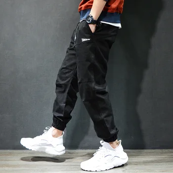 Mados Streetwear vyriški Džinsai Atsitiktinis Laisvalaikio Jogger Juodos Kelnės Chaki Senovinių Klasikinių Krovinių Kelnės Vyrams Hip-Hop ' as Homme Džinsų