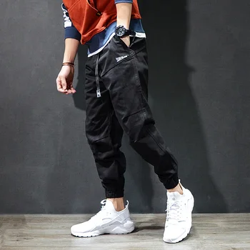 Mados Streetwear vyriški Džinsai Atsitiktinis Laisvalaikio Jogger Juodos Kelnės Chaki Senovinių Klasikinių Krovinių Kelnės Vyrams Hip-Hop ' as Homme Džinsų