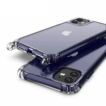 Ilgas Dirželis TPU Case For iPhone 12 Pro Max Pro 11 12 Mini XS X XR Atveju iPhone 6 7 8 Plus SE 2020 Kaklo Virvę, Aišku, Padengti Atveju