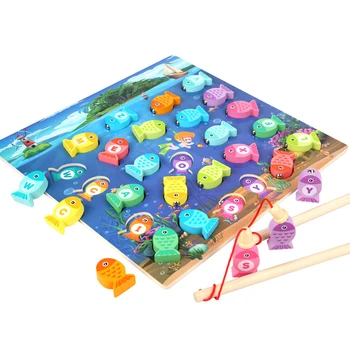 Montessori Ankstyvo Mokymosi Žaislai, Mediniai Apsimesti, Žvejybos Magnetinio Stalo Žaidimas Interaktyvus Vaikų Žaislas Kalėdų Dovana