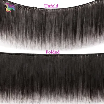 Brazilijos plaukų pynimas su 13x4 priekinės šilkiniai Tiesūs plaukai ryšulius su uždarymo priekinės žmogaus Remy plaukų natūralią spalvą moterims