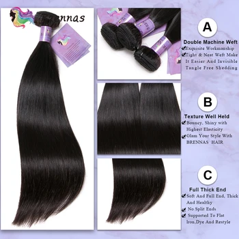 Brazilijos plaukų pynimas su 13x4 priekinės šilkiniai Tiesūs plaukai ryšulius su uždarymo priekinės žmogaus Remy plaukų natūralią spalvą moterims