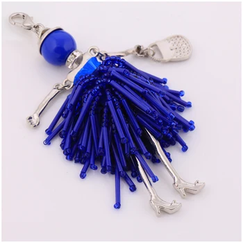 Kalnų krištolas žaislas, lėlė maišą automobilio raktų žiedas mielas kutas keychains moterų blue crystal key chain papuošalai lėlės paketų prižiūrėtojų raktinę dovanų didmeninės
