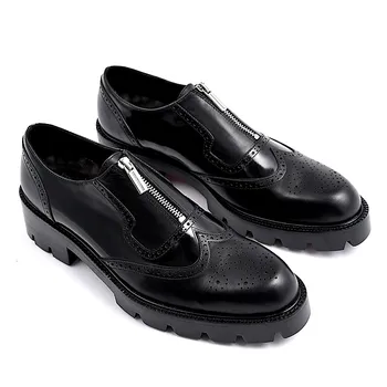 2020 m. didžiosios Britanijos Brock raižyti storio-soled batai, aukštybinių batai, korėjiečių versija tendencija Joker atsitiktinis vyriški batai, batų oda