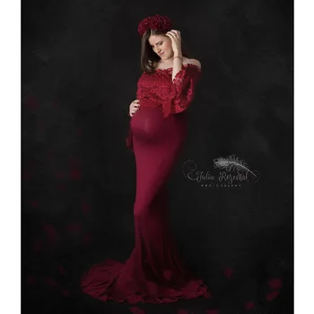 Nėriniai Viršuje Motinystės Fotografija Rekvizitai Suknelių Nėščioms Moterims, Drabužiai Motinystės Suknelės Už Nuotrauką Šaudyti Nėštumo Suknelės