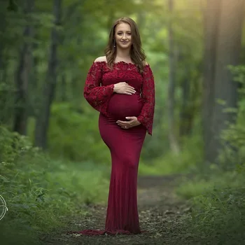Nėriniai Viršuje Motinystės Fotografija Rekvizitai Suknelių Nėščioms Moterims, Drabužiai Motinystės Suknelės Už Nuotrauką Šaudyti Nėštumo Suknelės