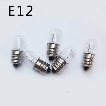 E12 Indikatoriaus Lemputė 18V 24V 28V 0.11 A 30 V 2W Mažos Lemputės 12mm Lempos Granulių Staklių įranga, laivų Apšvietimas