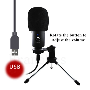 USB Kondensatoriaus Įrašymas Mikrofonas Nešiojamas arba Windows Įrašymo Studijoje Vokalas Voice Over, Live transliacijos