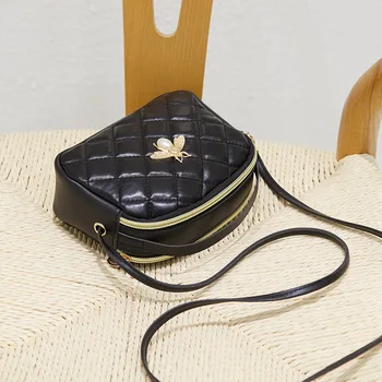 Bičių Rankinėje Dvigubo Sluoksnio Moterų Maišas Požiūris Atveju Lady Piniginės Pečių Maišą Telefono Pakuotė-Stiliaus Mažų Bičių Shell Krepšys